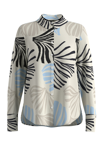 Блузка из вискозы с принтом и оптикой атласа S.Oliver