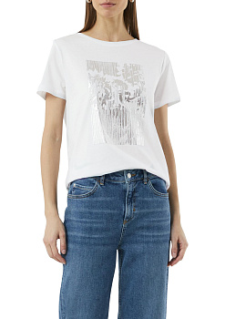 Футболка с мерцающим принтом Comma Ci