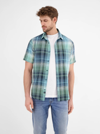 Сорочка из смеси льна и хлопка в клетку Lerros