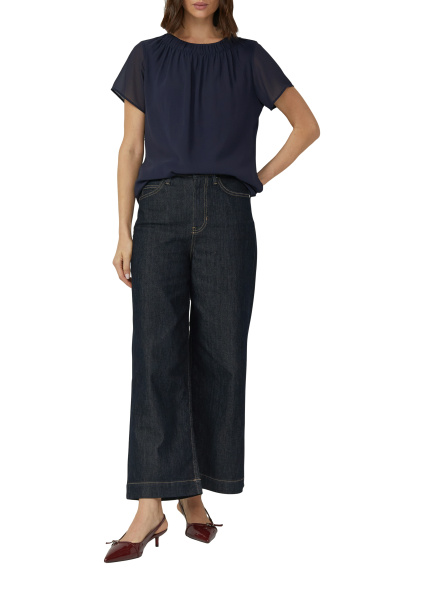 Воздушная шифоновая блузка со сборкой на горловине S.Oliver