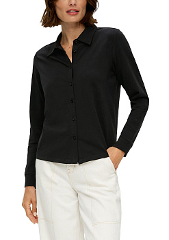 Рубашка из джерси свободного кроя черная S.Oliver