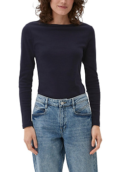 Лонгслив темно-синего цвета из хлопка S.Oliver