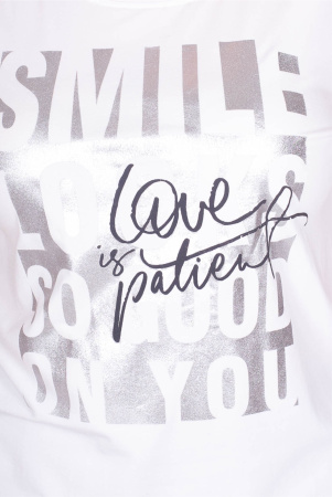 Белая футболка с блестящим принтом Via Appia