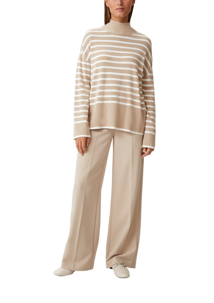 Джемпер в полоску с высоким горлом Comma