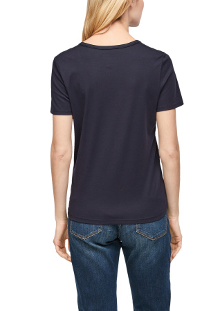 Базовая хлопковая футболка с V-образным вырезом  S.Oliver