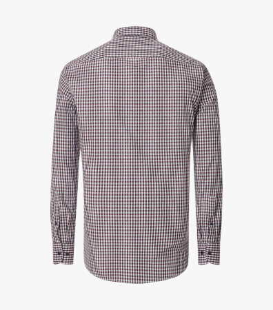 Сорочка в бордовую клетку casual fit Casa Moda