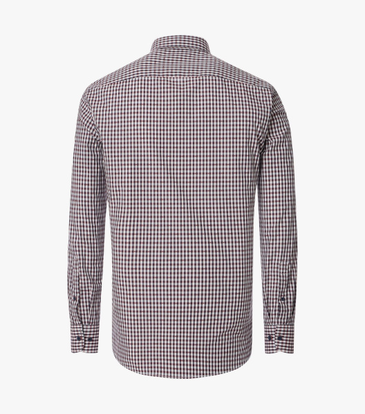 Сорочка в бордовую клетку casual fit Casa Moda