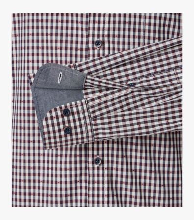 Сорочка в бордовую клетку casual fit Casa Moda