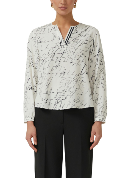 Блузка из вискозы с V-образным вырезом и буквенным принтом S.Oliver