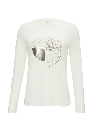 Лонгслив с серебристым принтом S.Oliver