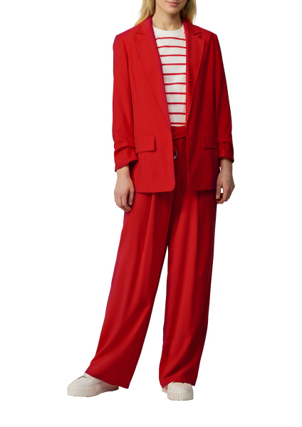 Красный жакет из смеси вискозы со сборками на рукавах S.Oliver