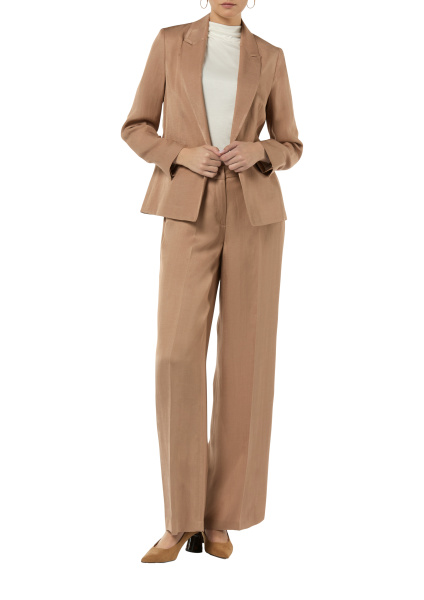 Широкие летние брюки из смеси вискозы и льна Comma