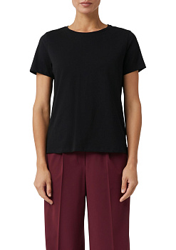 Базовая хлопковая футболка черного цвета Comma