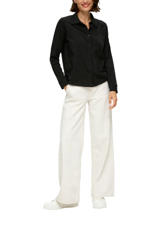 Рубашка из джерси свободного кроя черная S.Oliver