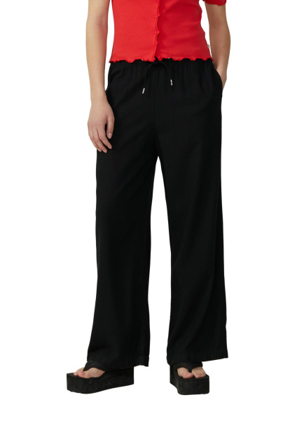 Брюки из смеси льна с эластичным поясом и широкими штанинами S.Oliver QS