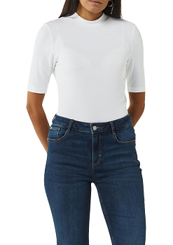 Белая футболка с коротким рукавом и горлом Comma Ci