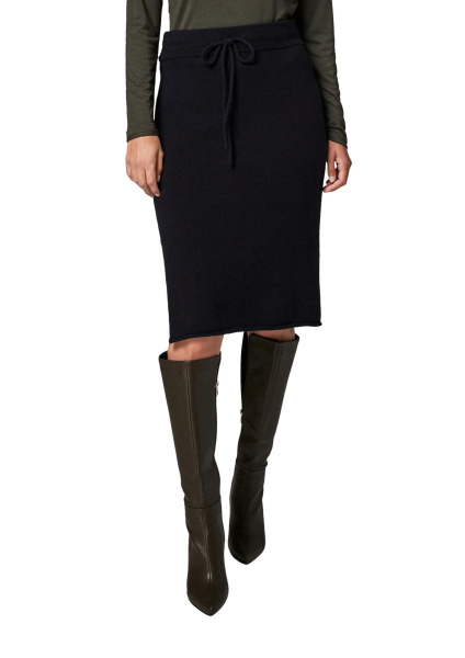 Трикотажная темно-синяя юбка с добавлением шерсти Comma