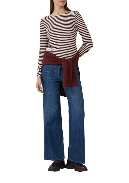 Хлопковый лонгслив в полоску S.Oliver