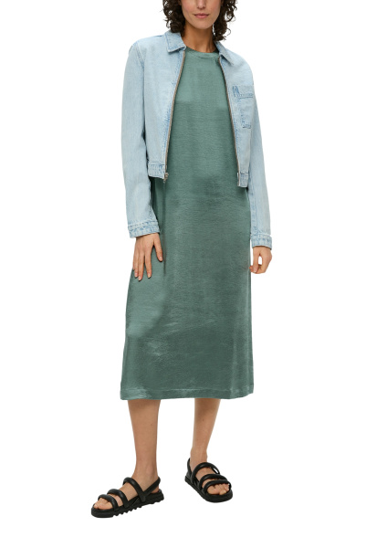 Платье-миди без рукава с оптикой сатина S.Oliver