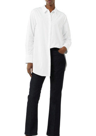 Удлиненная белая блуза из хлопка Comma