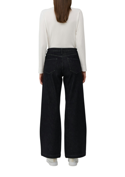 Джинсы широкого кроя черные с оптикой соль/перец S.Oliver