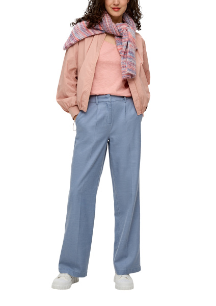 Широкие брюки пыльно-синего цвета из плотной ткани S.Oliver