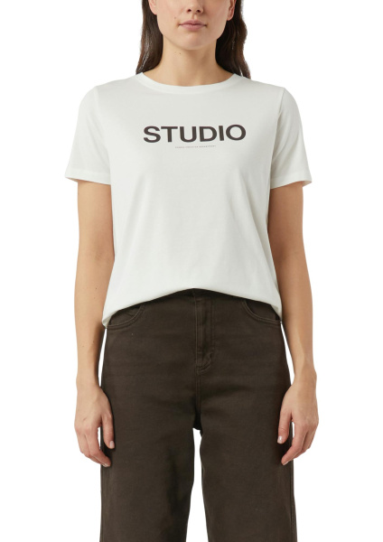 Футболка с принтом из смесового хлопка Comma