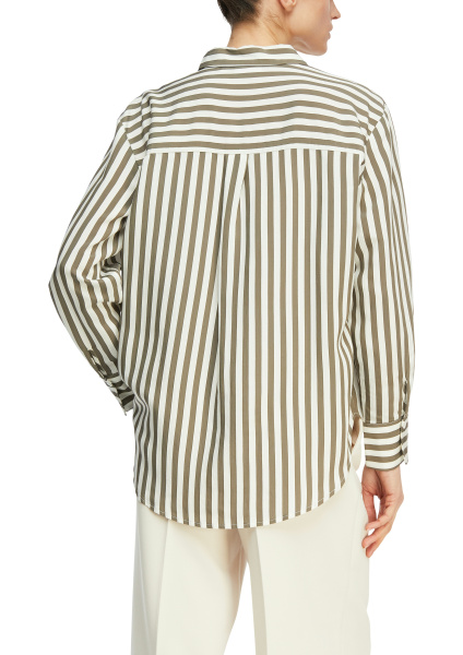Блуза в полоску хаки с эффектом жаккарда Comma