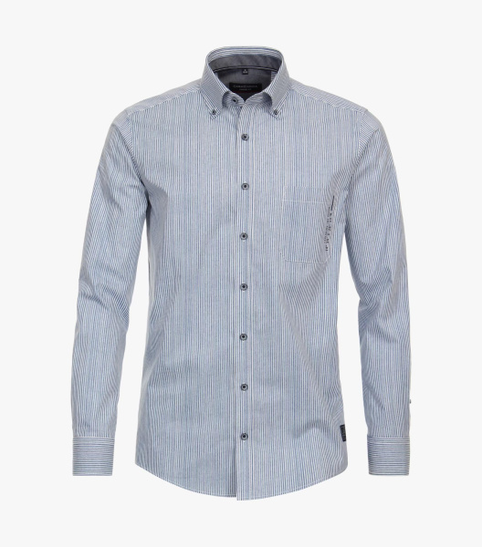 Сорочка с длинным  рукавом в вертикальную полоску Casa Moda