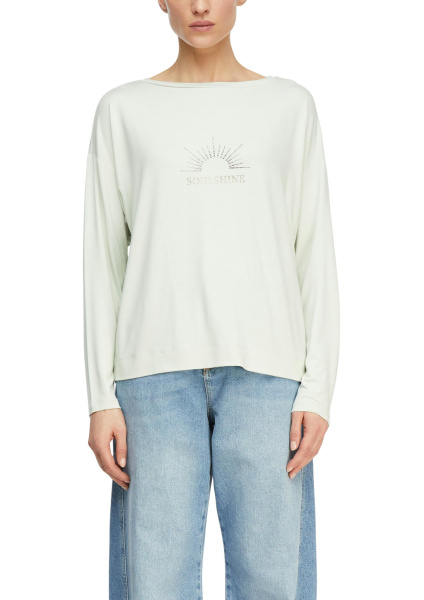 Лонгслив из вискозы с инкрустацией Comma