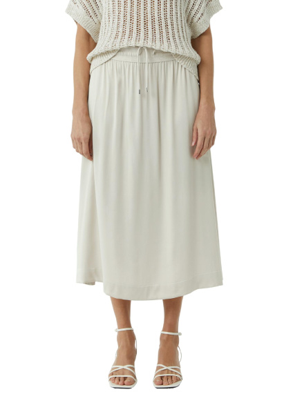 Атласная юбка миди с завязками Comma