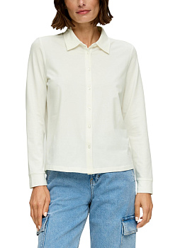 Рубашка из джерси свободного кроя молочная S.Oliver