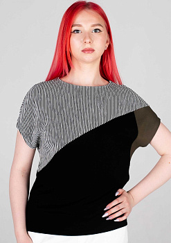 Футболка с ассиметричными деталями Comma Ci