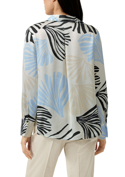 Блузка из вискозы с принтом и оптикой атласа S.Oliver