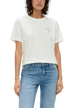 Футболка свободного кроя с оригинальным принтом S.Oliver