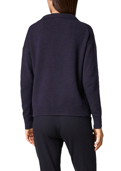 Темно-синий джемпер с отложным воротником Comma