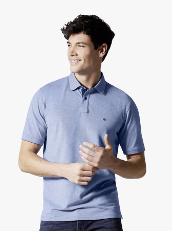 Рубашка-поло пике голубая Casa Moda