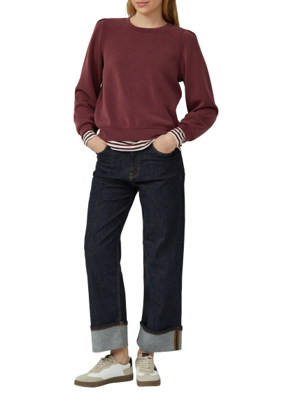 Свитшот из скубы цвета бордо S.Oliver