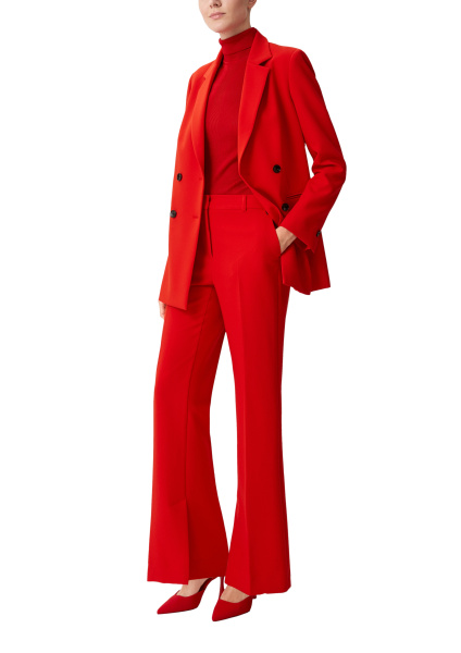 Красные брюки с разрезами по бокам Comma