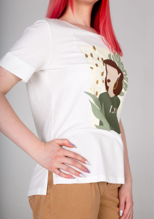 Футболка белая с принтом Comma Ci