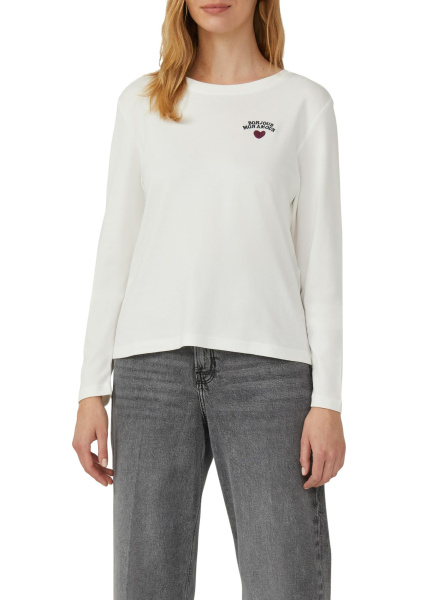 Хлопковый лонгслив с мини-вышивкой  S.Oliver