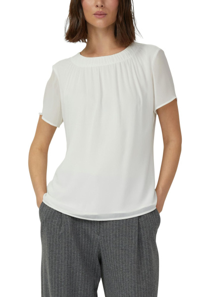 Воздушная шифоновая блузка со сборкой на горловине S.Oliver