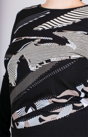 Футболка из черного трикотажа с люрексом Barbara Lebek