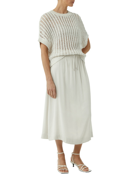 Атласная юбка миди с завязками Comma