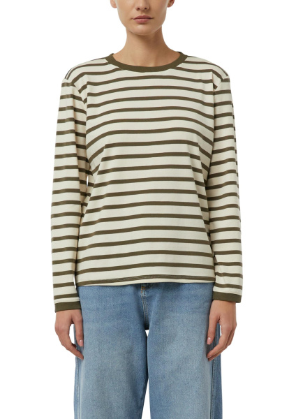 Хлопковый лонгслив в полоску Comma