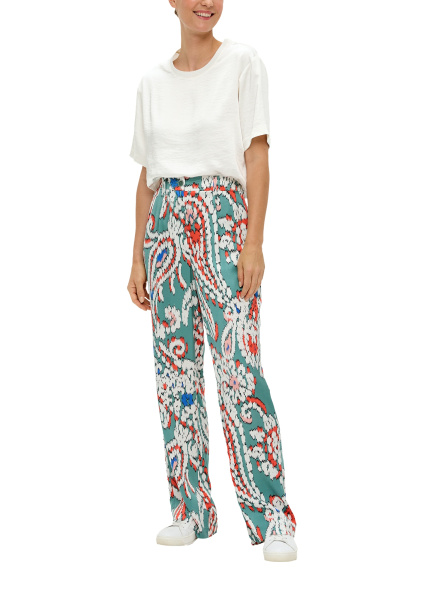 Прямые сатиновые брюки с принтом S.Oliver