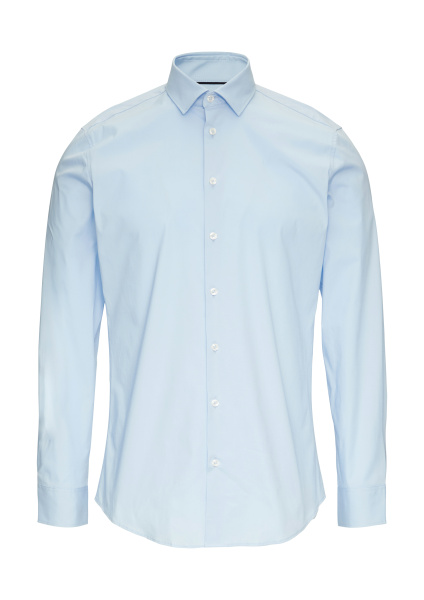 Классическая голубая сорочка приталенного силуэта S.Oliver