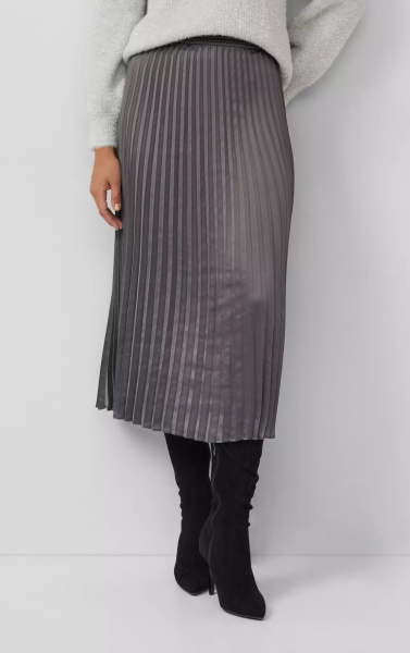 Атласная юбка-миди в складку с эластичным поясом S.Oliver