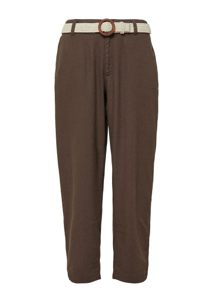 Брюки из смеси льна и вискозы с плетеным поясом S.Oliver 