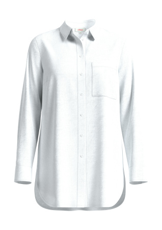 Длинная льняная блуза белого цвета S.Oliver